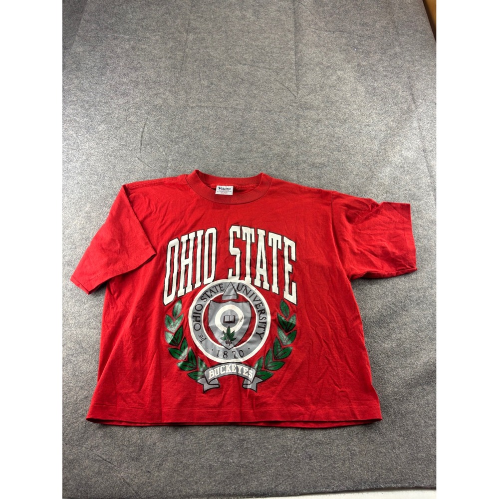 VTG Ohio State University Buckeyes T-Shirt Red Single Stitch Crop One Size OSU